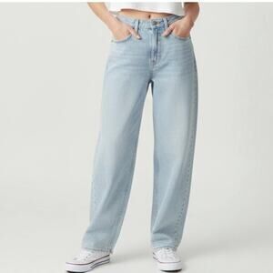 Old Navy Balloon Barrel Jeans 12 NWT Denim Light Wash High Rise 80s Tapered